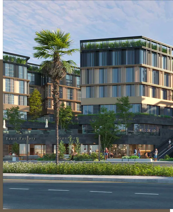 Modern residential architecture at Nurai Walk New Cairo by Mercon Developments