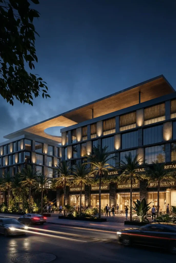 Food and beverage outlets at VX 90 commercial destination